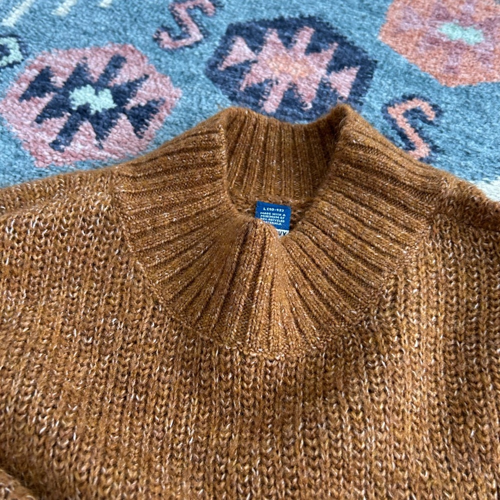 Old Navy girls camel mock neck Sweater size large 10/12 - Picture 3 of 4